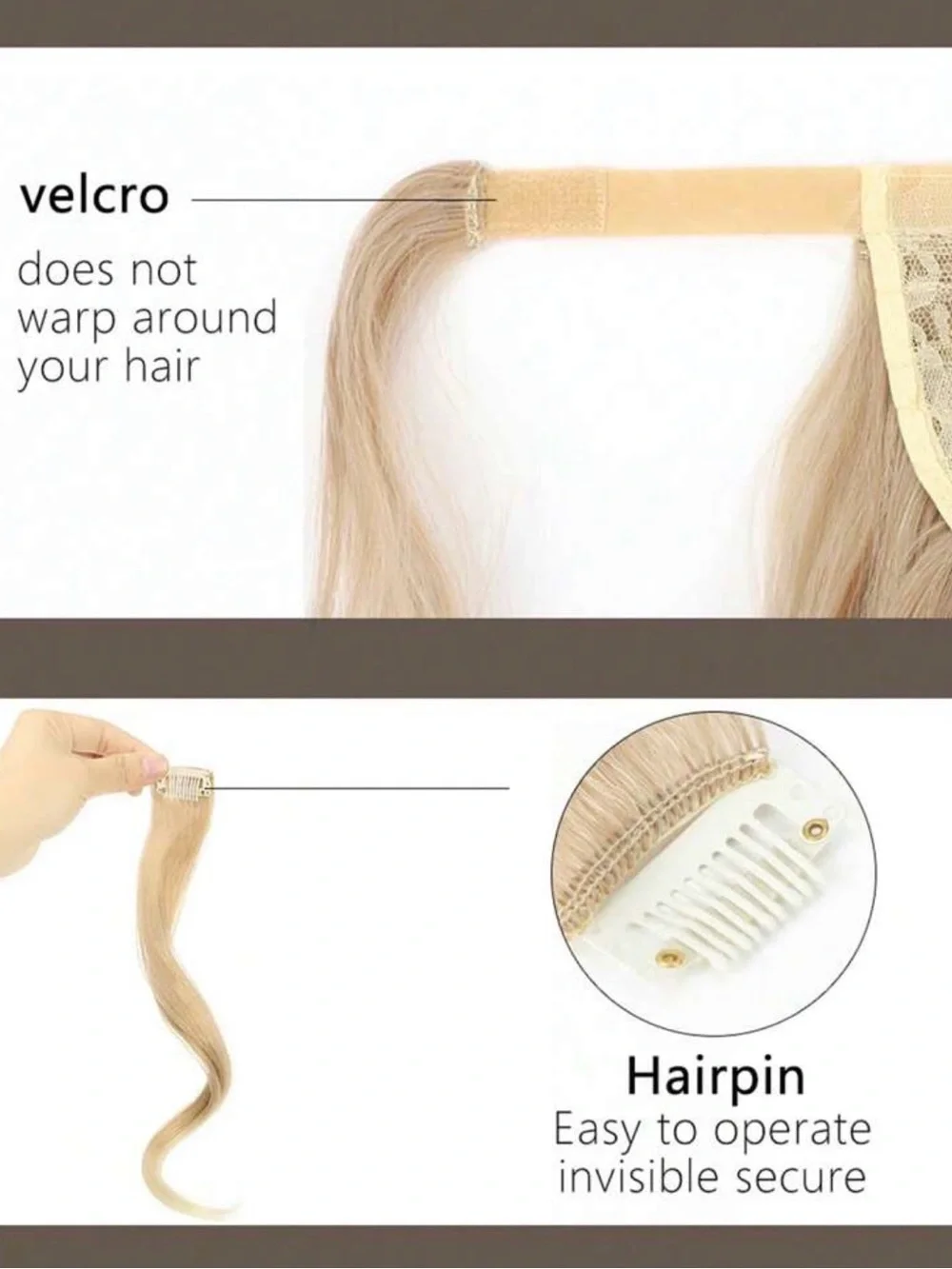 Blonde Wavy Clip-In Ponytail Extension - Natural Light Blonde